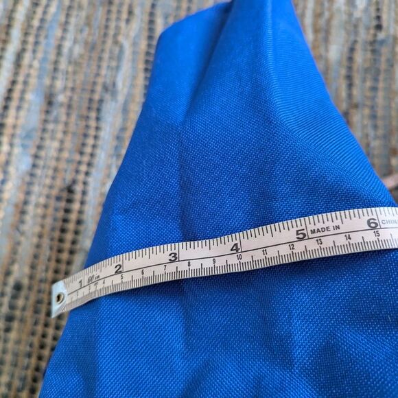 Canvas Tote Blue White Bag Reusable Washable Foldable Grocery Errand 16x10x6 Sat - Picture 7 of 8